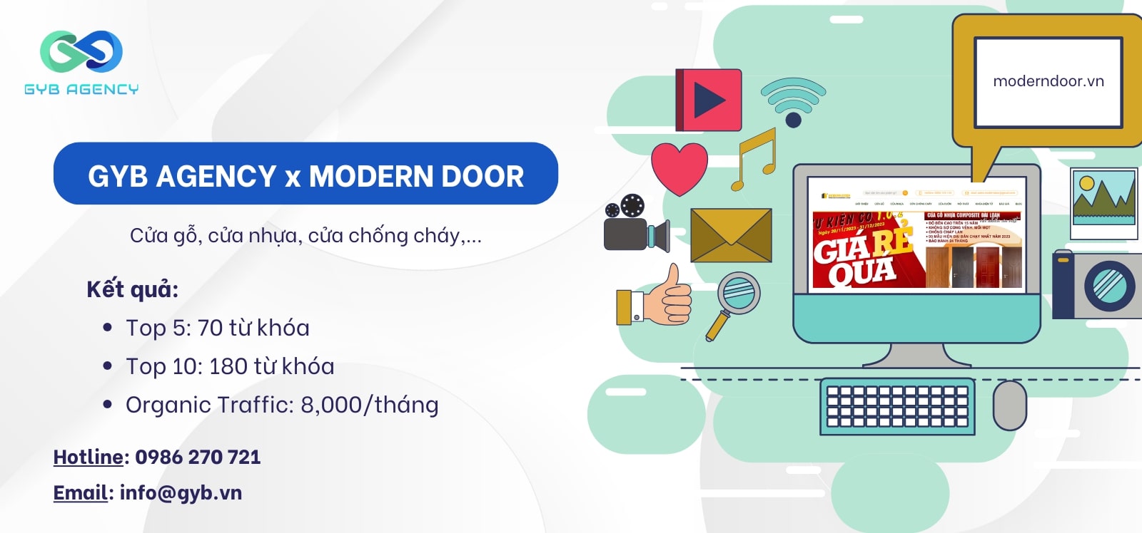 Case Study – SEO mảng cửa nhựa, cửa gỗ công nghiệp [KH Modern Door]