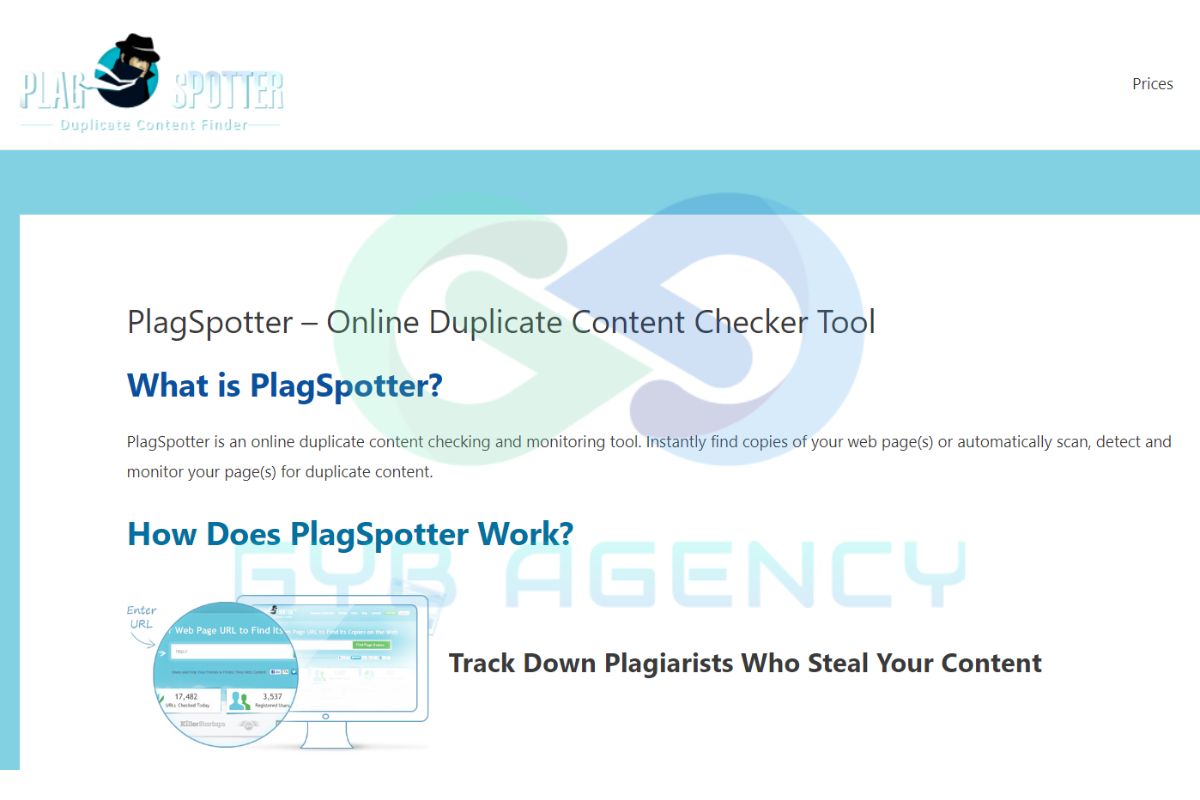 công cụ kiểm tra bài viết chuẩn seo Plagspotter