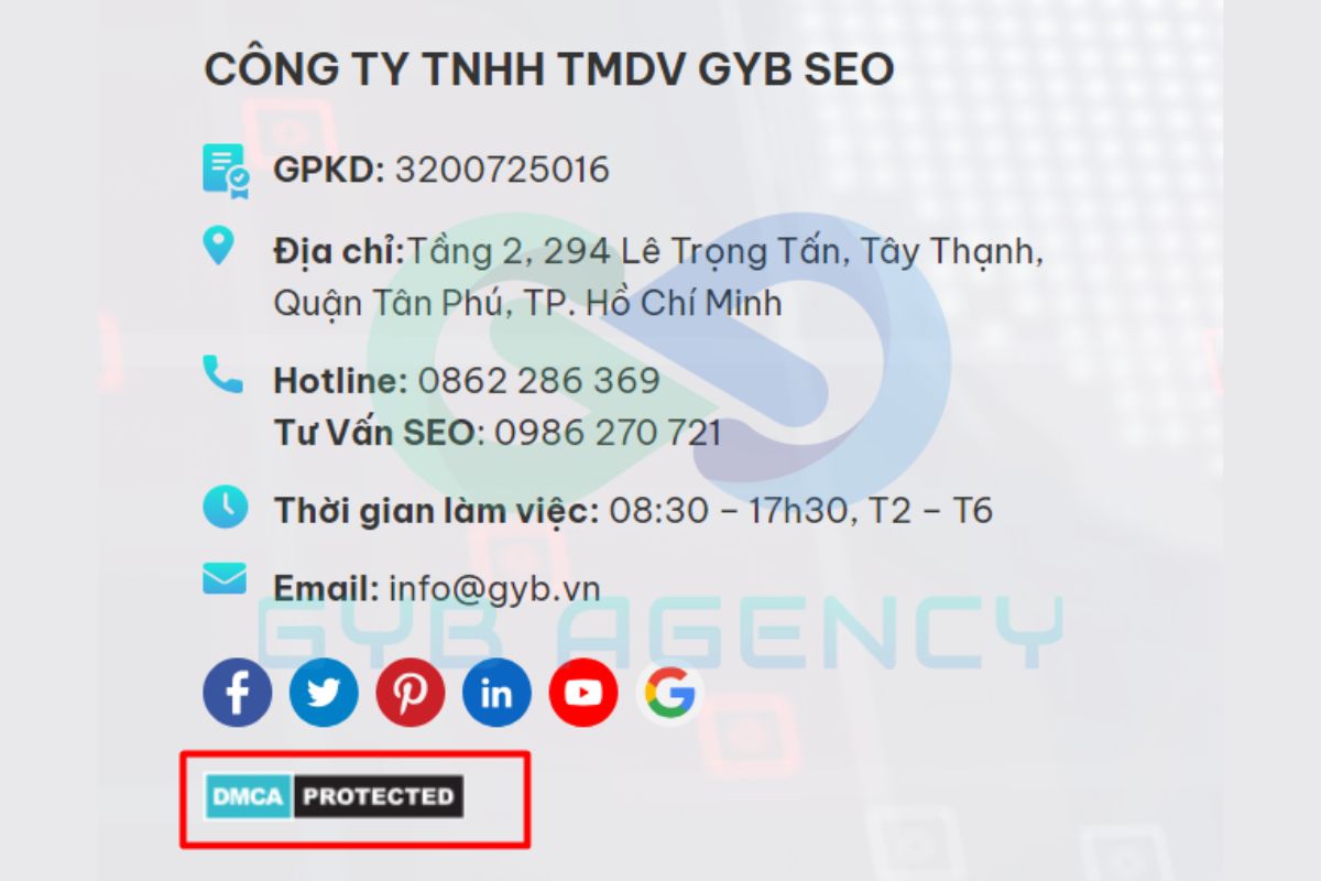 Website có logo DMCA sẽ được bảo vệ bản quyền nội dung