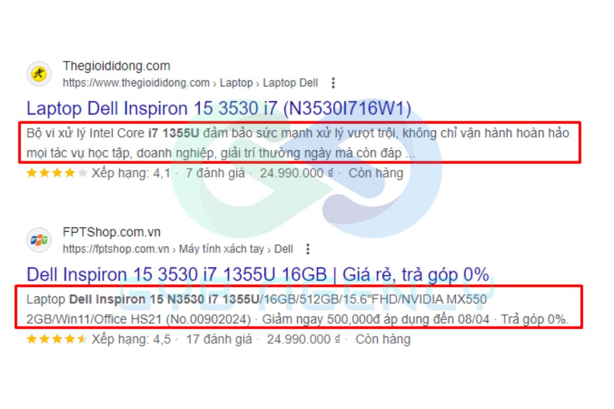 Meta Description cho dịch vụ/sản phẩm