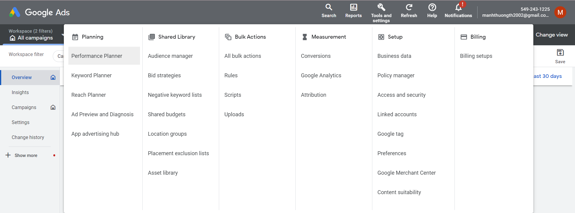 cách sử dụng google keyword planner