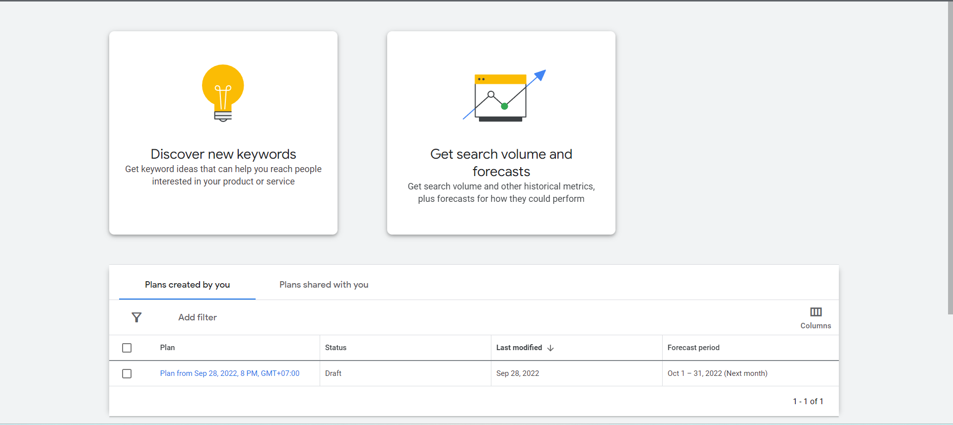 cách sử dụng google keyword planner