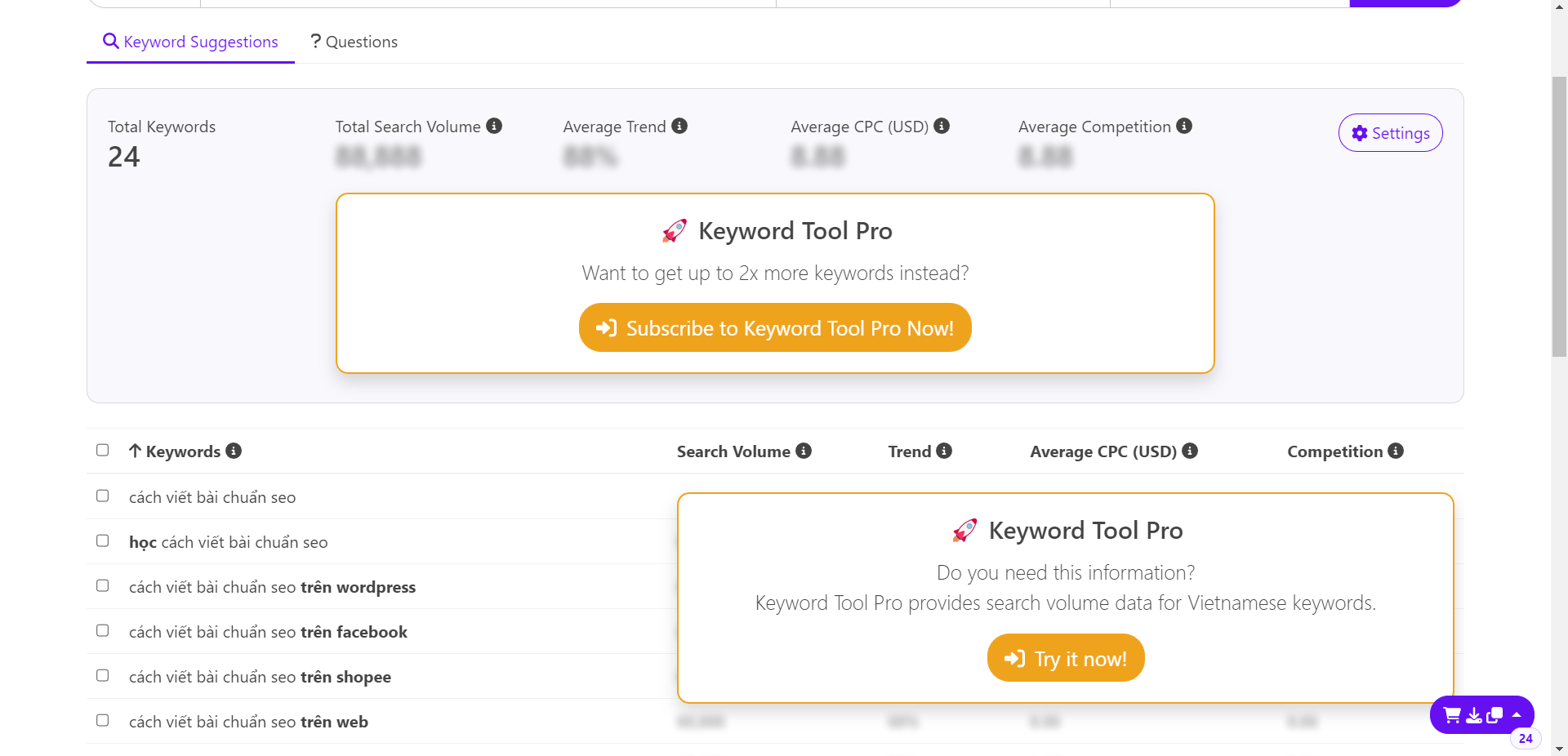 cách sử dụng keywordtool.io