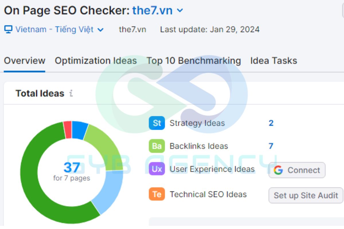 Các thông tin được hiển thị trên On Page SEO Checker