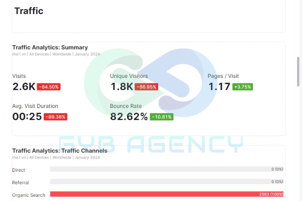 Báo cáo dành cho doanh nghiệp của SEMrush