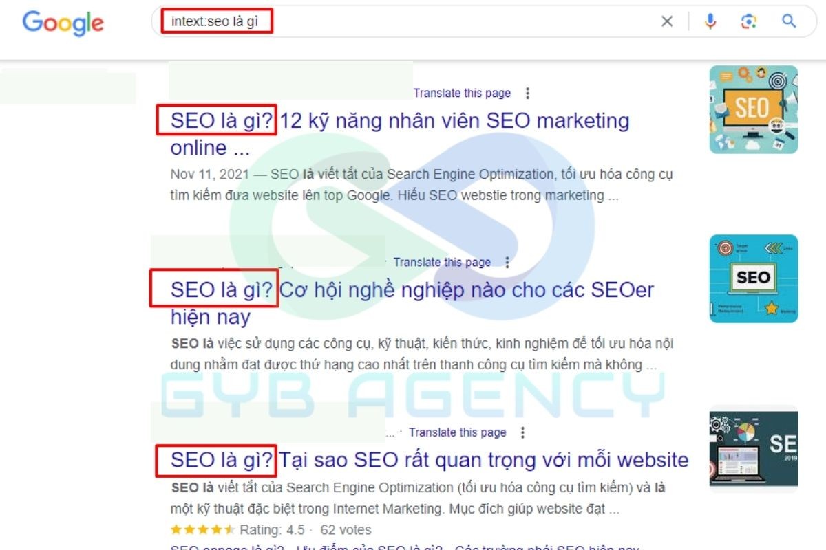 Một số câu lệnh tìm kiếm khác bên cạnh Allintitle
