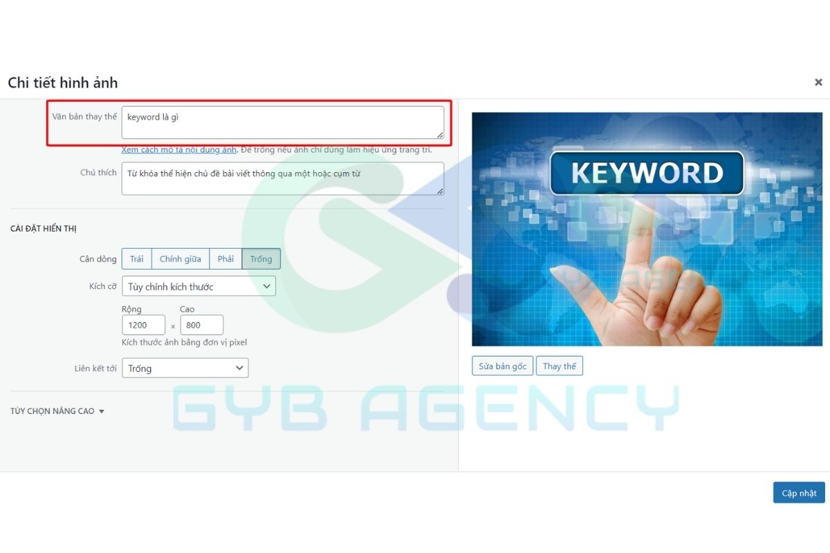 Truy cập vào kho ảnh để điền Alt Text và các thông tin có liên quan