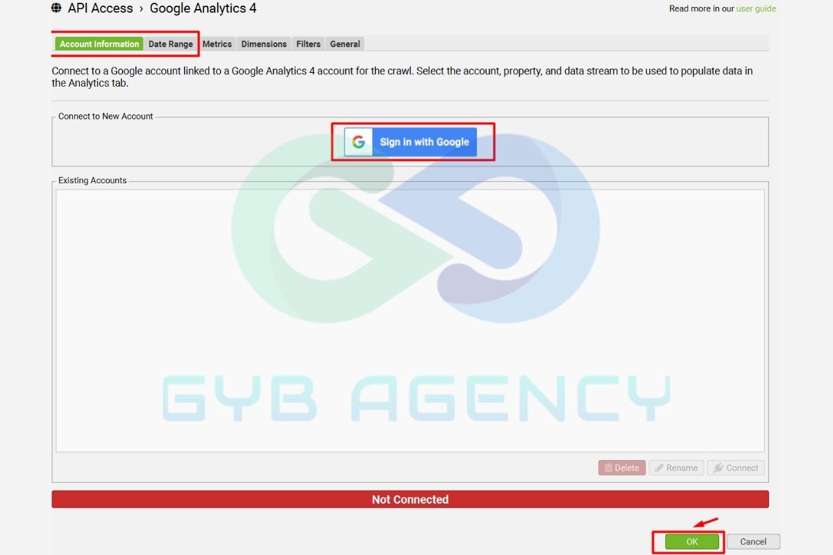 Kết nối với GA4 qua API Access