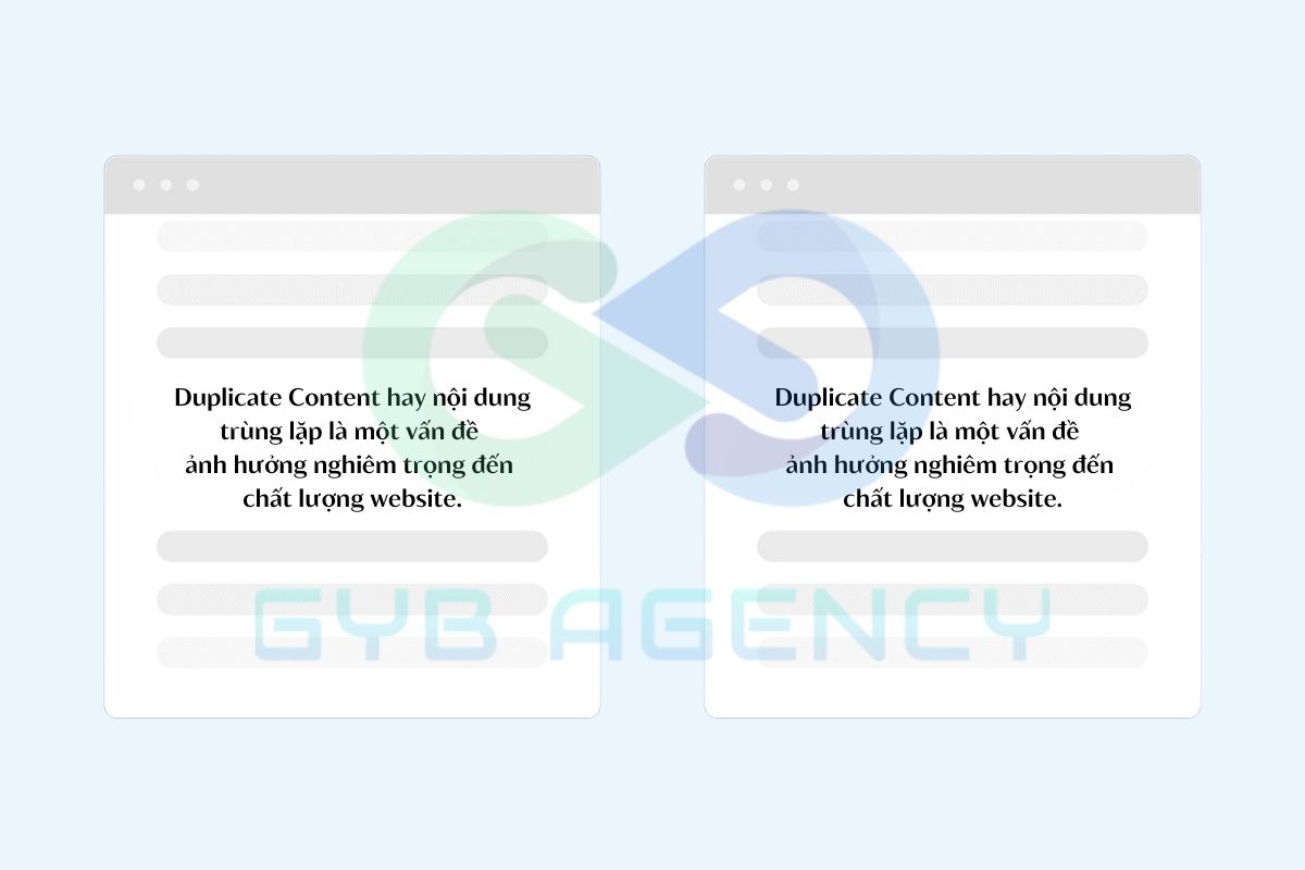 Trùng lặp nội dung tạo ra sự cạnh tranh từ các nội dung cùng website