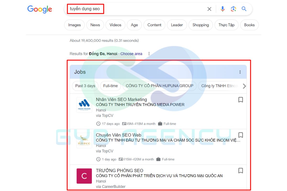 Một số hình thức hiển thị SERP thông dụng