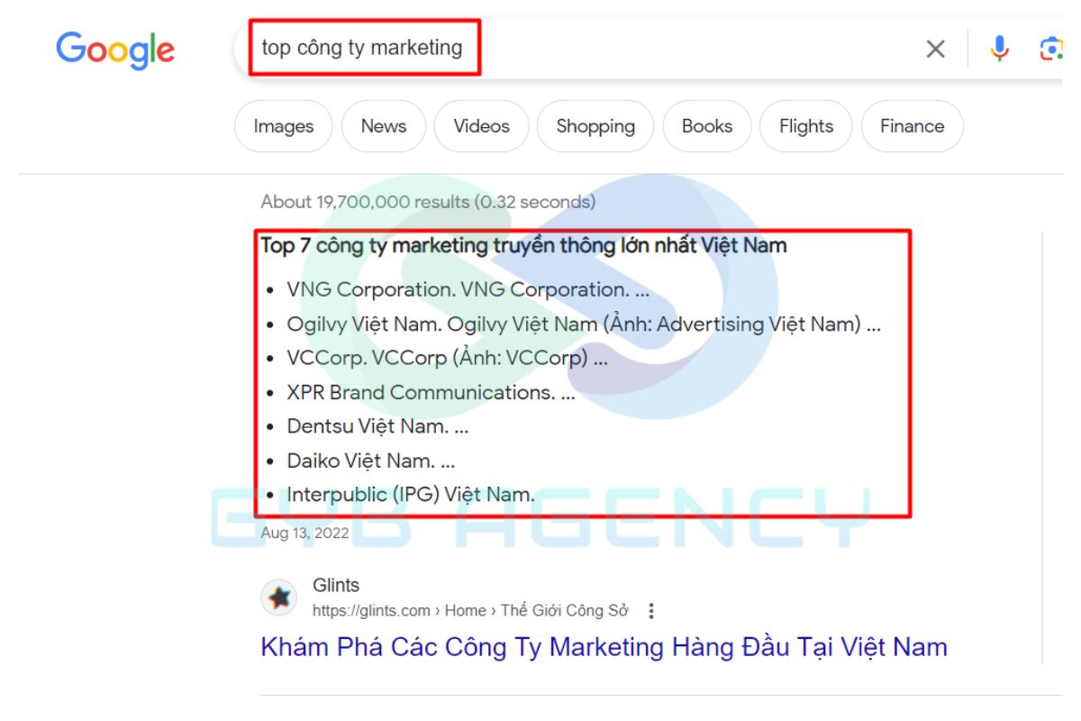 Một số hình thức hiển thị SERP thông dụng