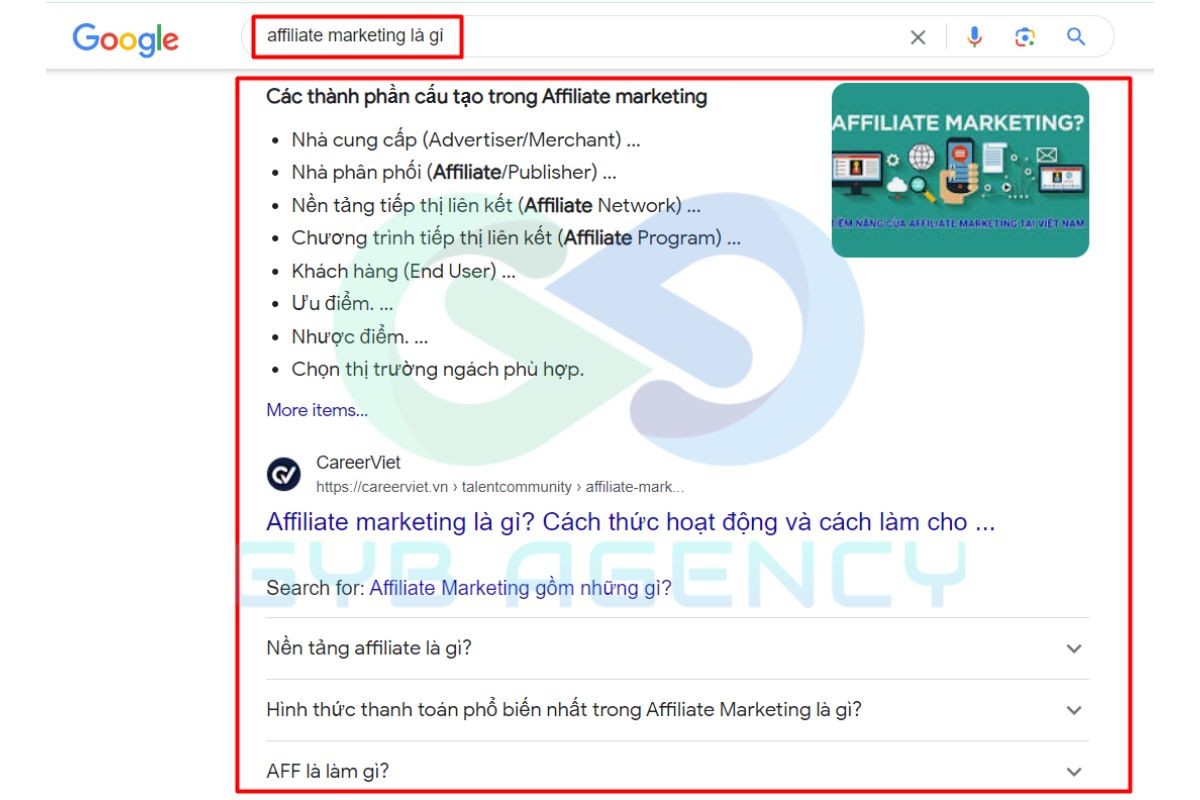 Một số hình thức hiển thị của SERP thông dụng