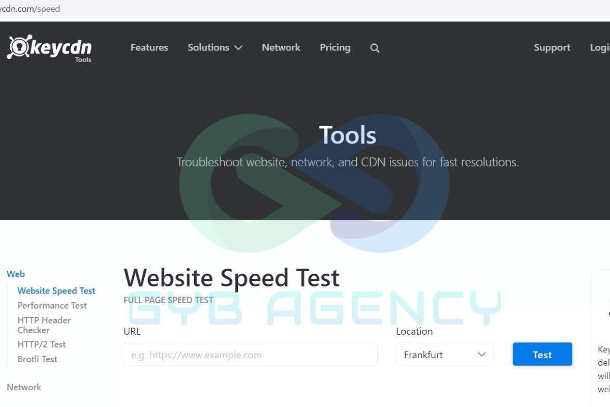 KeyCDN Website Speed Test