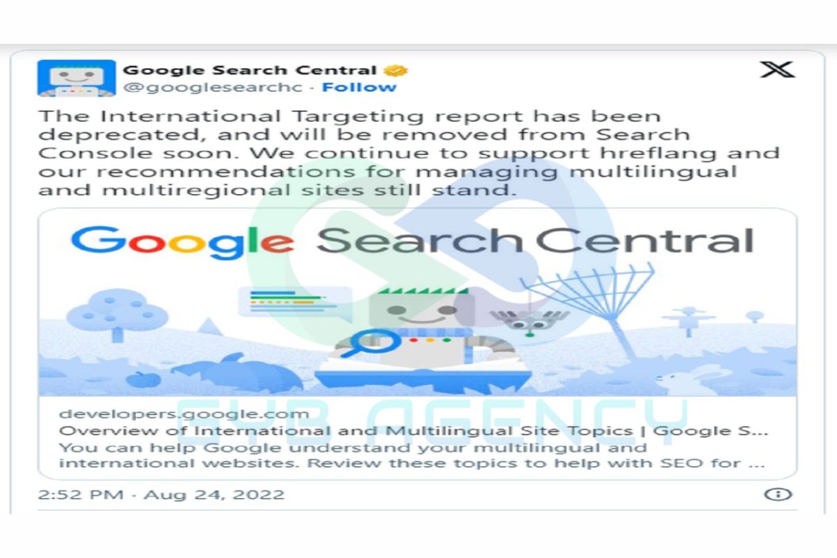 Thông báo của Google về việc xóa báo cáo International Targeting