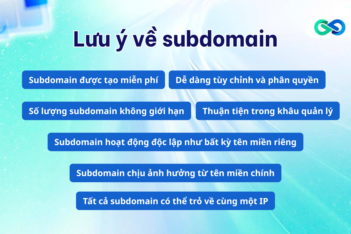 Những lưu ý cần biết về subdomain